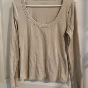 Old Navy Beige Long Sleeve Tee